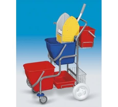 Úklidový vozík Eastmop Kamzík - provedení košík + vědro 6 litrů, 21009K6