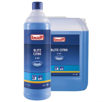 BUZIL Blitz Citro G481 univerzální alkoholový čistící prostředek, pH neutrální, pH 6,8 - 7,2